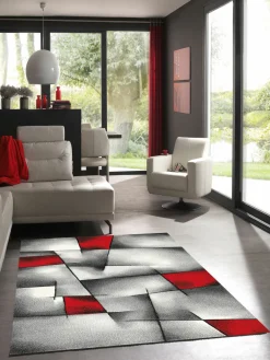 Medipa Moderner Webteppich rot