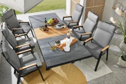 MONDO Gartensessel Relax Move Teak grau