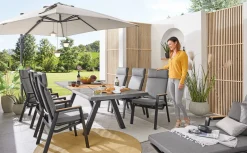 MONDO Gartensessel Relax Move Teak grau
