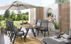 MONDO Gartensessel Relax Move Teak grau