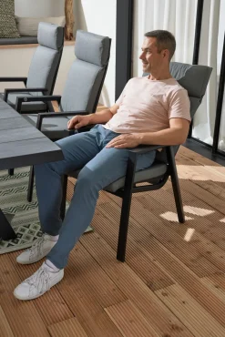 MONDO Gartentisch ausziehbar Keramik schwarzgrau