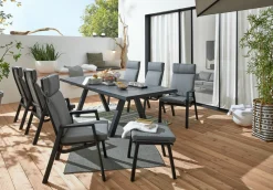 MONDO Gartentisch ausziehbar Keramik schwarzgrau