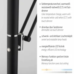 MONDO LED-Stehleuchte 2flg schwarz