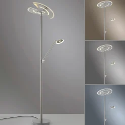 MONDO LED-Stehleuchte 2flg silberfarben