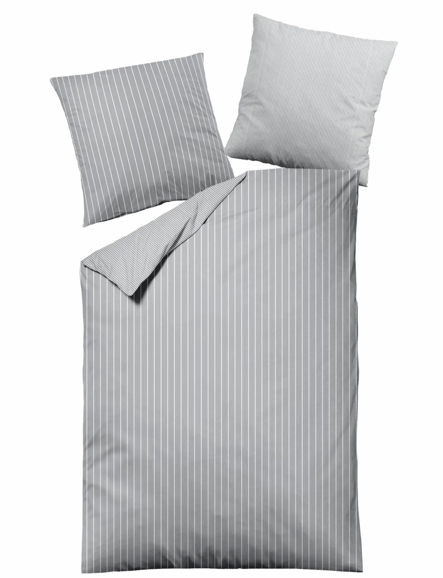 MONDO Mako-Satin-Bettwäsche grausilberfarben