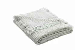 MONDO Musselin-Decke mit Fransen grün