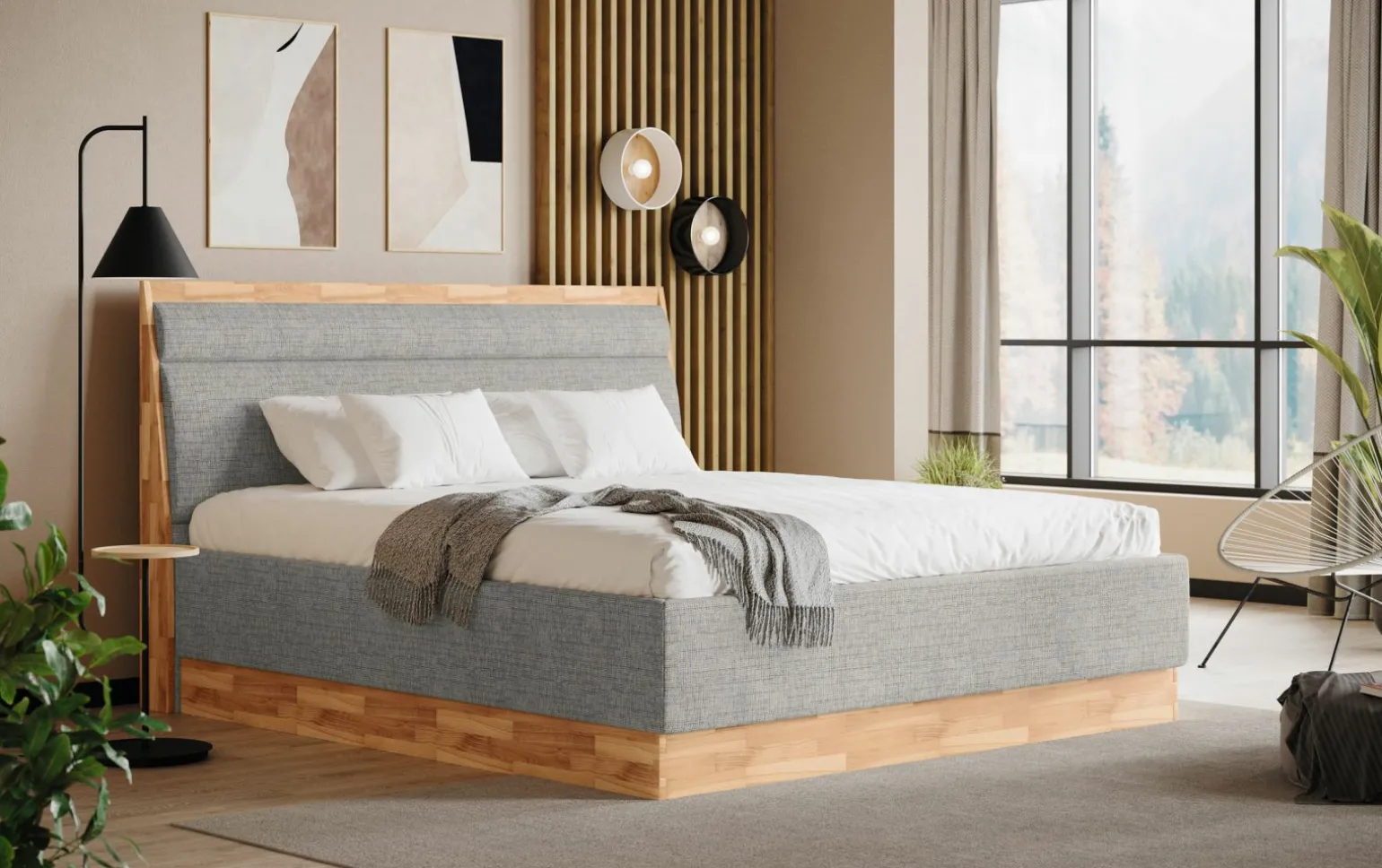 MONDO Polsterbett grau