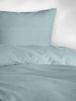 MONDO Seersucker-Bettwäsche blau