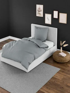 MONDO Seersucker-Bettwäsche grau