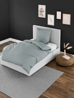 MONDO Seersucker-Bettwäsche grau