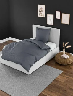 MONDO Seersucker-Bettwäsche schwarz