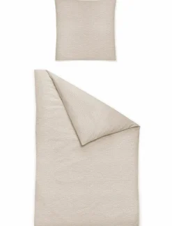 MONDO Seersucker-Bettwäsche beige