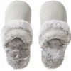 MONDO Slipper mit Fellimitat silberfarben