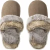 MONDO Slipper mit Fellimitat graubeige