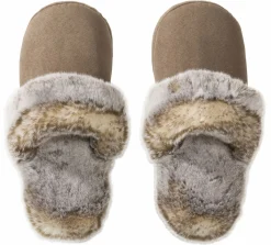 MONDO Slipper mit Fellimitat graubeige