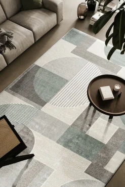 MONDO Webteppich modern weißgraublau