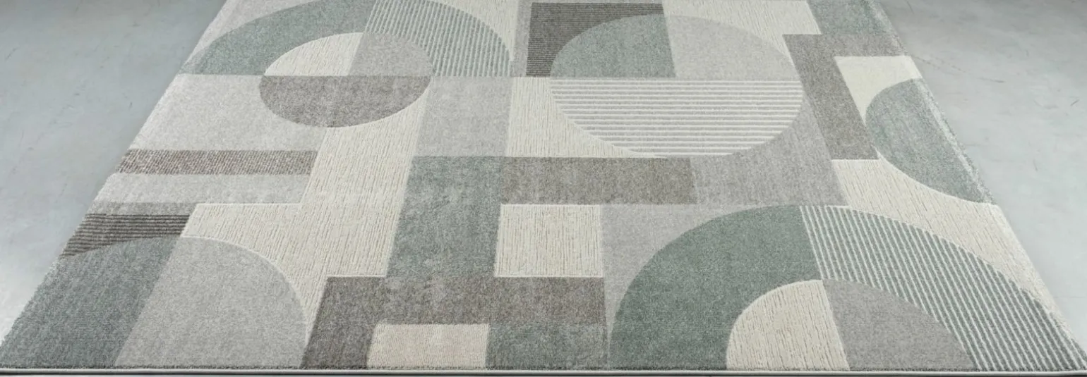 MONDO Webteppich modern weißgraublau