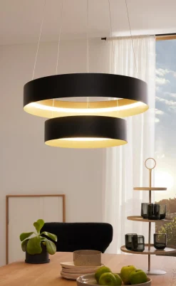 Musterring LED-Pendelleuchte 1flg schwarzgoldfarben