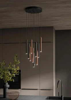 Musterring LED-Pendelleuchte 11flg schwarz