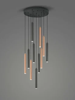 Musterring LED-Pendelleuchte 11flg schwarz