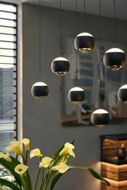 Musterring LED-Pendelleuchte 9flg schwarz