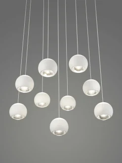 Musterring LED-Pendelleuchte 9flg weiß