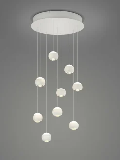 Musterring LED-Pendelleuchte 9flg weiß