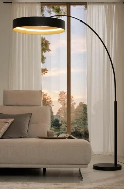 Musterring LED-Stehleuchte 1flg schwarzgoldfarben