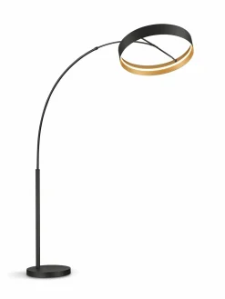 Musterring LED-Stehleuchte 1flg schwarzgoldfarben