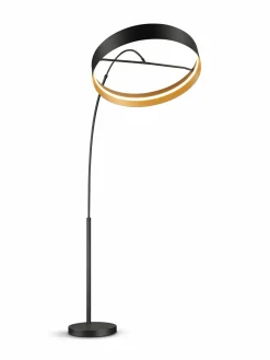Musterring LED-Stehleuchte 1flg schwarzgoldfarben