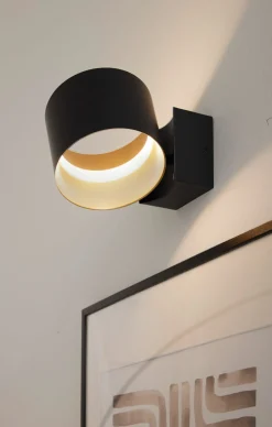 Musterring LED-Wandleuchte 1flg schwarzgoldfarben