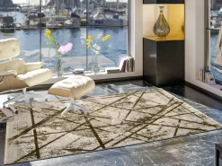 Musterring Webteppich modern beigebraungrün