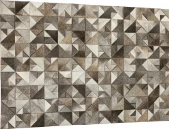 Nord Süd Leder/ Fell Teppich grau