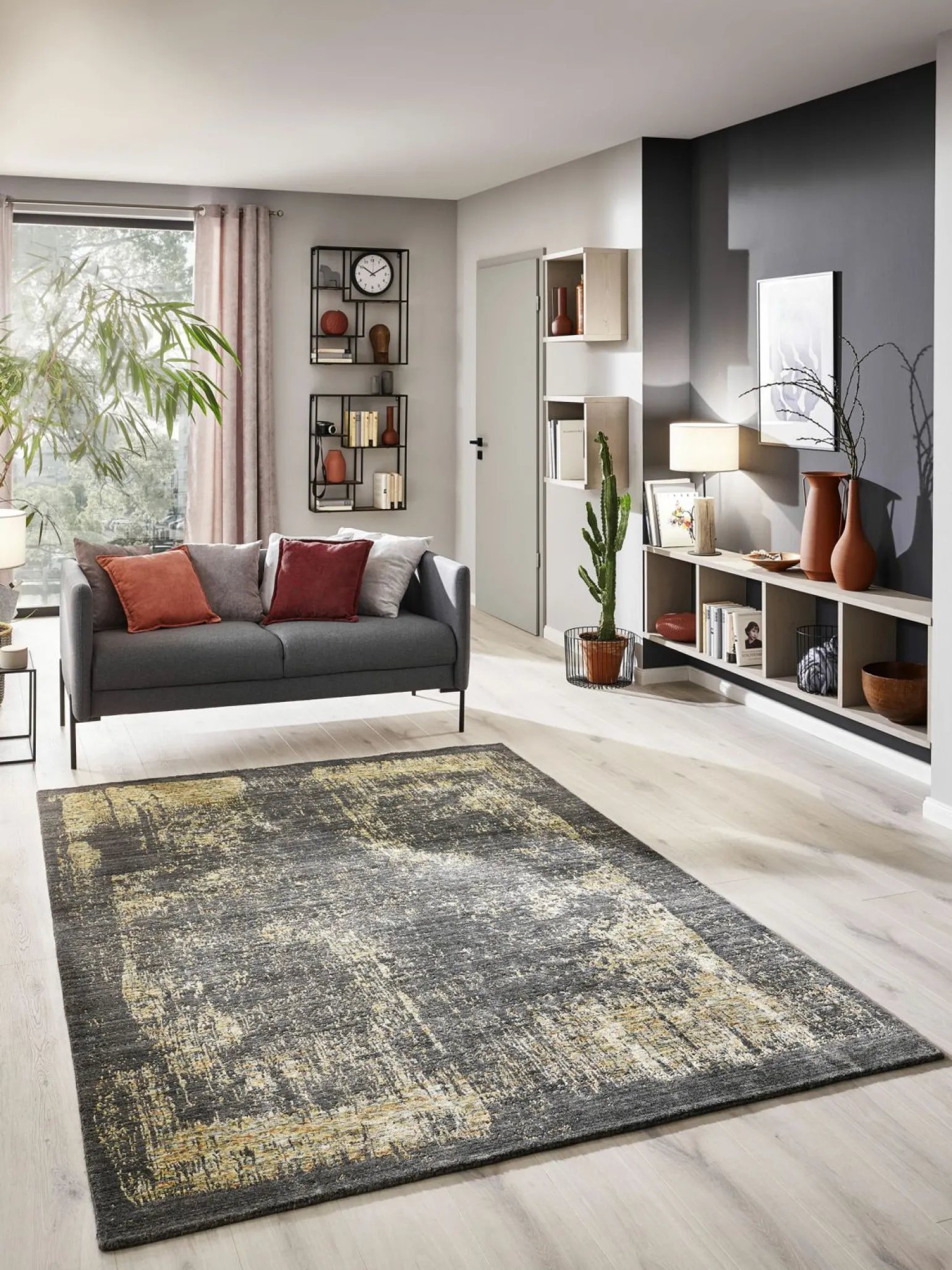 Nord Süd Moderner Orientteppich grau