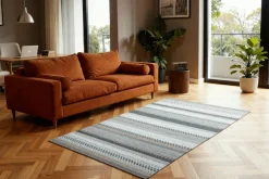 Nord Süd Moderner Webteppich graumehrfarbig