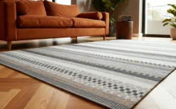 Nord Süd Moderner Webteppich graumehrfarbig