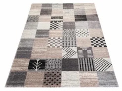 OCI Moderner Webteppich beigegraumehrfarbig