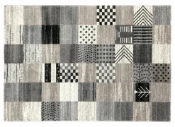 OCI Moderner Webteppich beigegraumehrfarbig