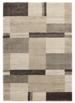 OCI Moderner Webteppich braunweiß