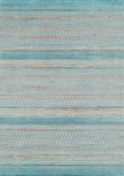 OCI Moderner Webteppich blau