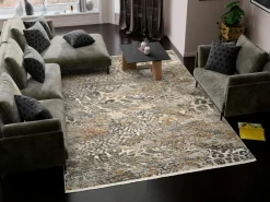 OCI Moderner Webteppich braunweiß