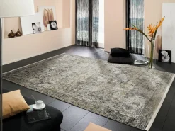 OCI Moderner Webteppich graugoldfarben