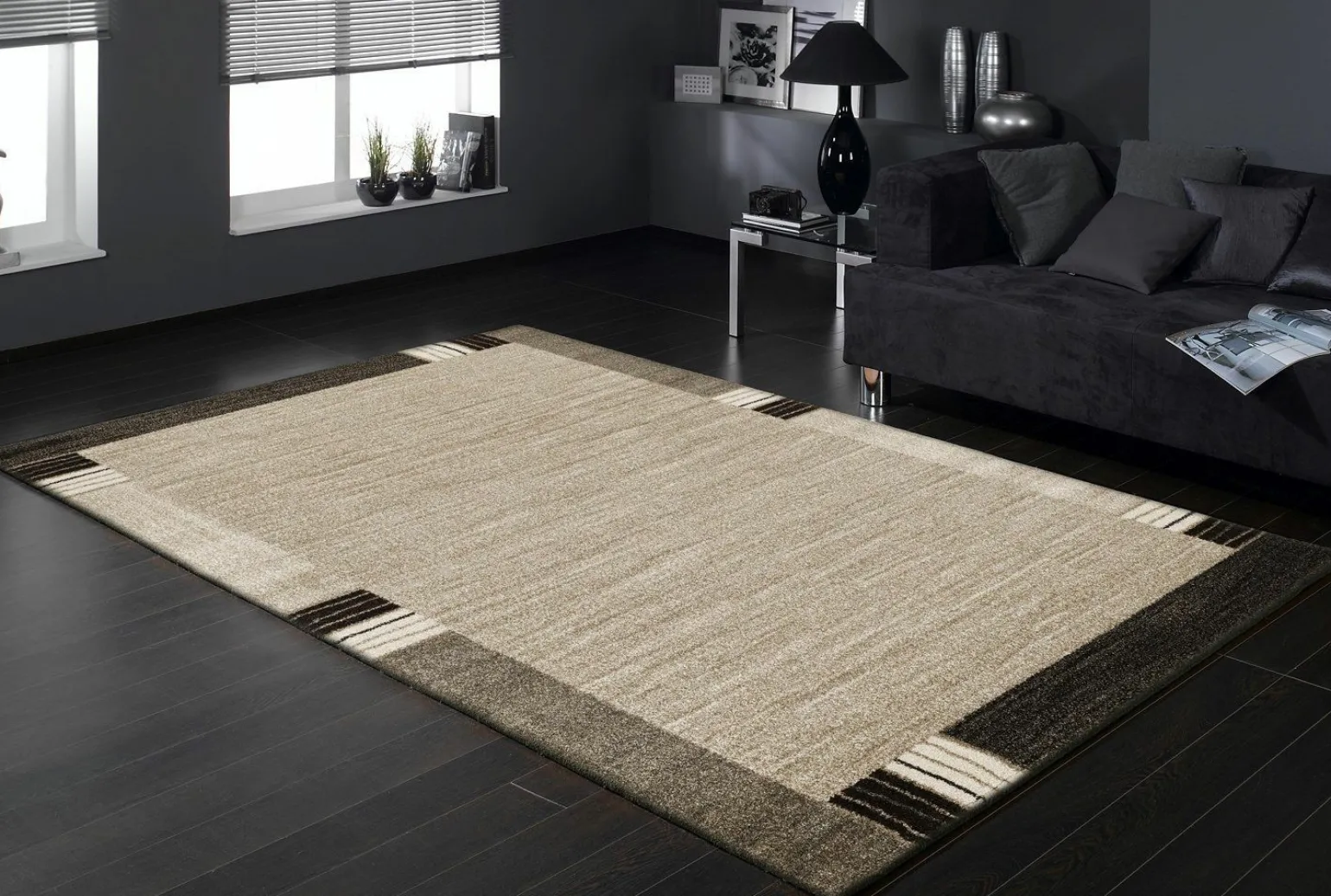 OCI Webteppich Modern braunweiß