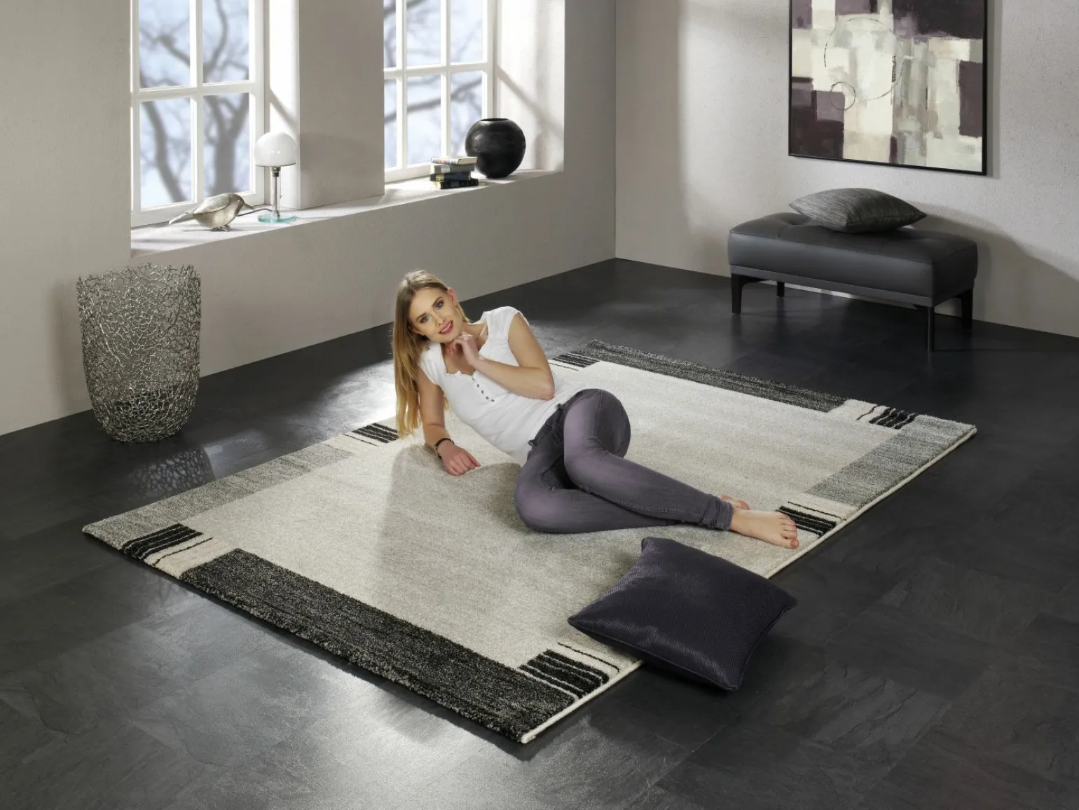 OCI Webteppich Modern grau