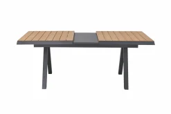 OUTDOOR Ausziehtisch Keramik/Teak braungrau