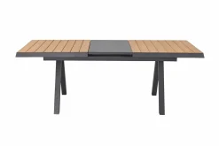 OUTDOOR Ausziehtisch Keramik/Teak braungrau