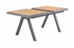 OUTDOOR Ausziehtisch Keramik/Teak braungrau