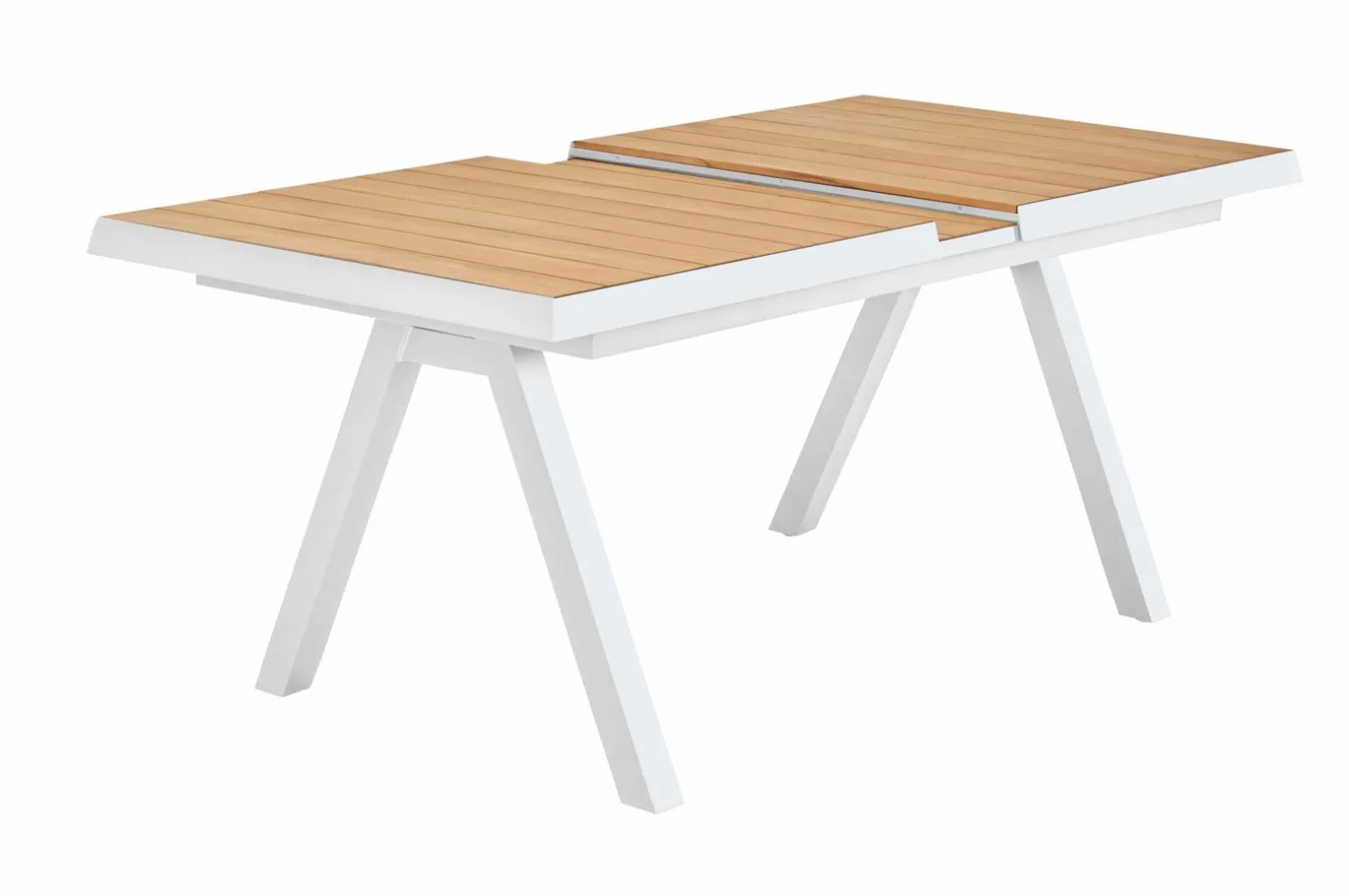 OUTDOOR Ausziehtisch Teakplatte Garten braungrau