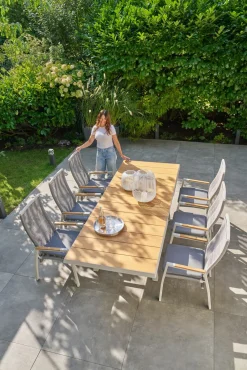 OUTDOOR Ausziehtisch Teakplatte Garten braungrau