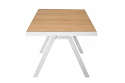 OUTDOOR Ausziehtisch Teakplatte Garten braungrau